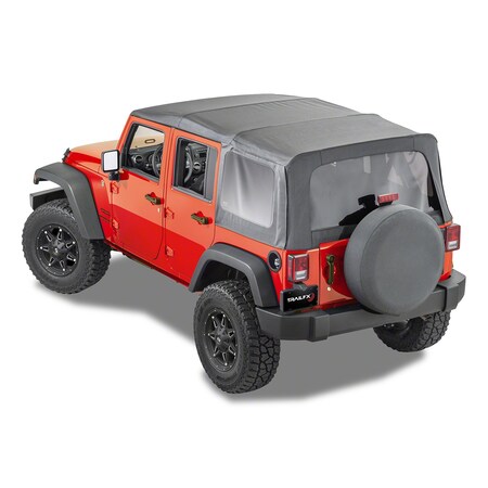Trailfx SOFT TOP REPLACEMENT FABRIC Replacement Top Black Diamond Fabric Uses Factory Doors With Upper D JTOE007
